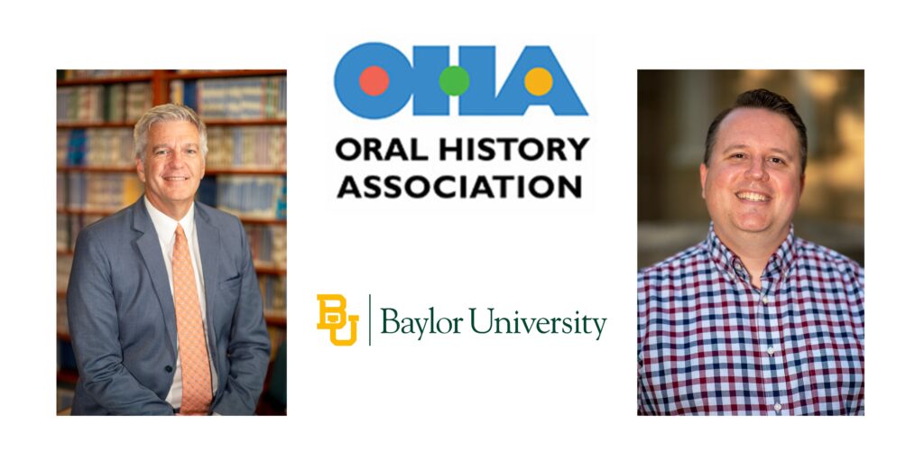 Headshots of new incoming executive directors, Sloan and Sielaff, with the OHA and Baylor University logos