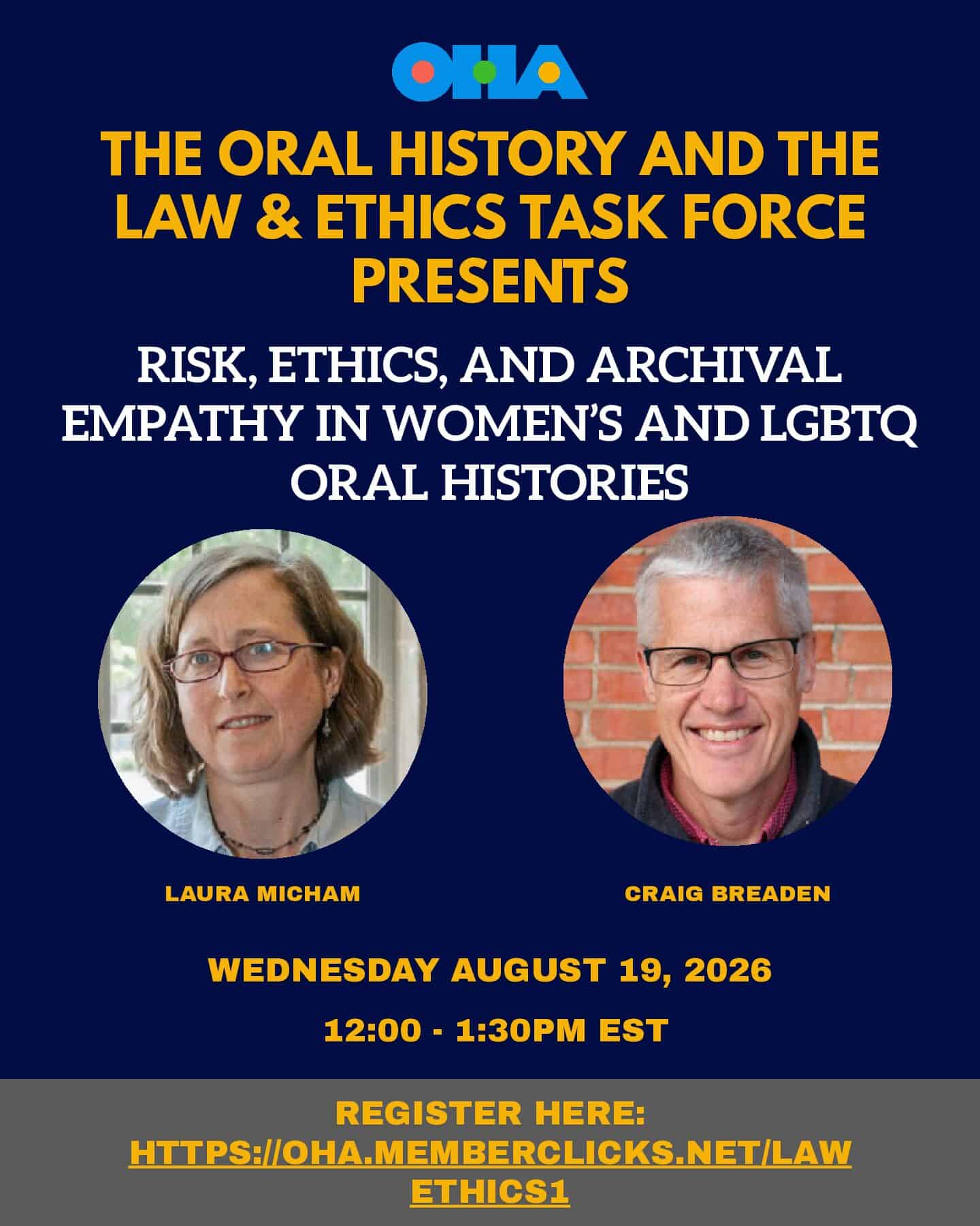 The Oral History and the Law & Ethics task force presents: Risk, Ethics, and Archival Empathy in Women’s and LGBTQ Oral Histories